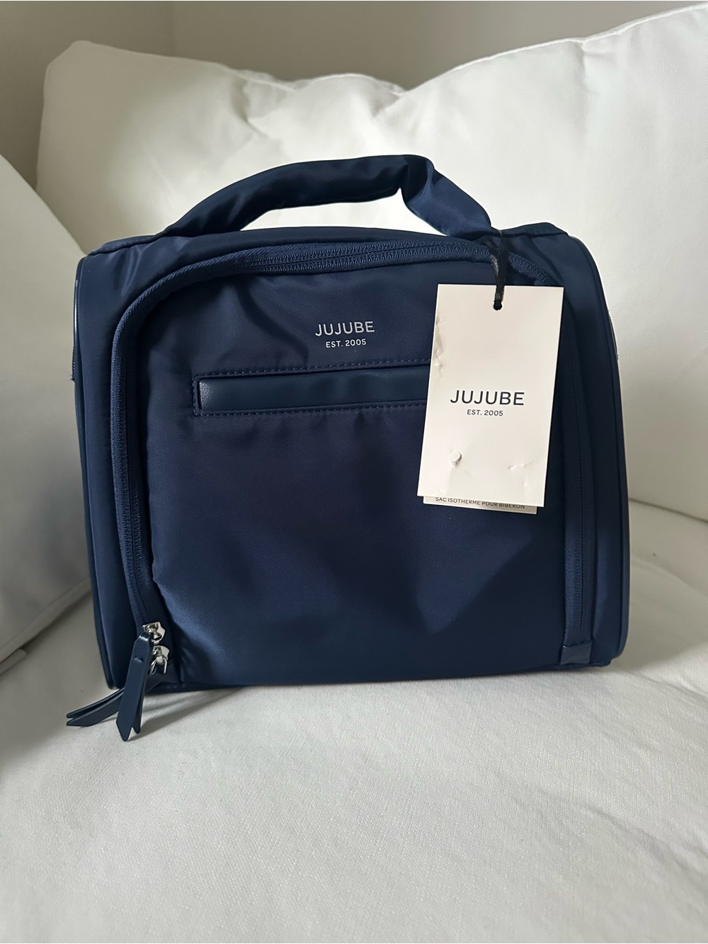 Ju-Ju-Be Navy Baby Bottle/Food Bag with Top Handle